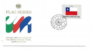 United Nations #436 Flag Series 1984, Chile UN Official Geneva FDC