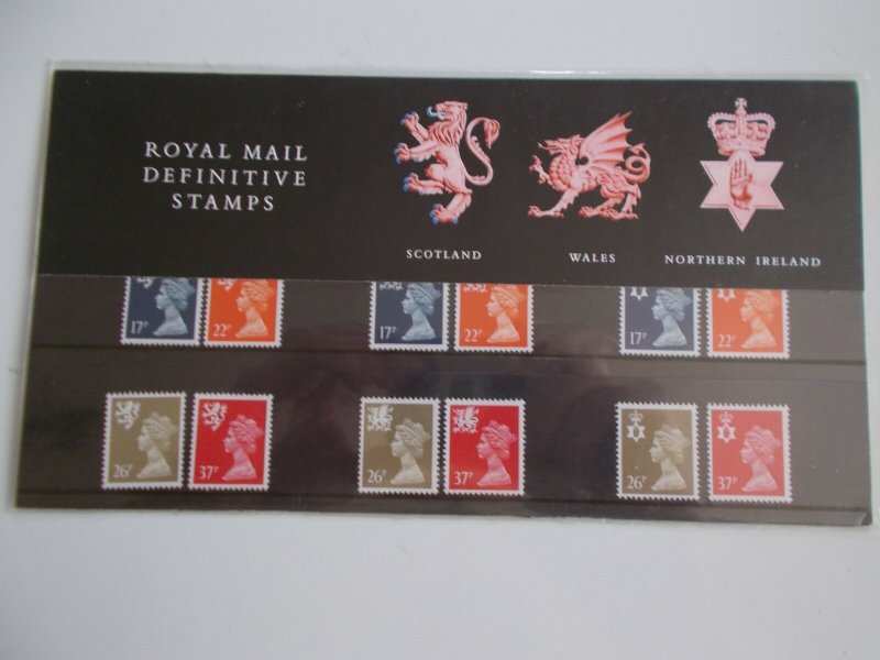 1990 Machin Definitive Regionals (3) 17p to 37p Presentation Pack no 23 Cat £16