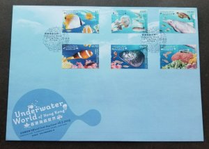 Hong Kong Underwater World 2019 Marine Life Fish Coral Turtle Dolphin Reef (FDC)