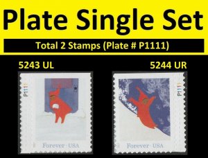 US 5243 5244 The Snowy Day F plate single set 2 P1111 MNH 2017