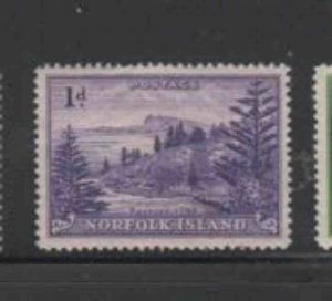 NORFOLK ISLAND #2 1947 1p VIEW OF BALL BAY MINT VF LH O.G