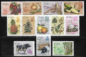 Cuba 1446-1457 Agriculture set MNH Scott c.v. $11.50