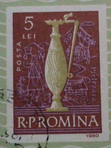 ROMANIA STAMP:  1960  VITICULTURA CTO S/S IMPERF SHEET- VERY RARE -