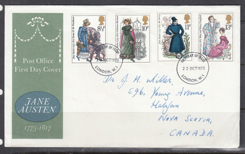 Great Britain Scott 754-7 FDC - Jane Austen