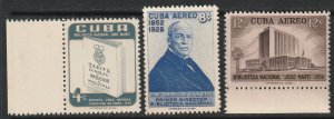 Cuba 1957 Sc 582,C167-8 set MNH**