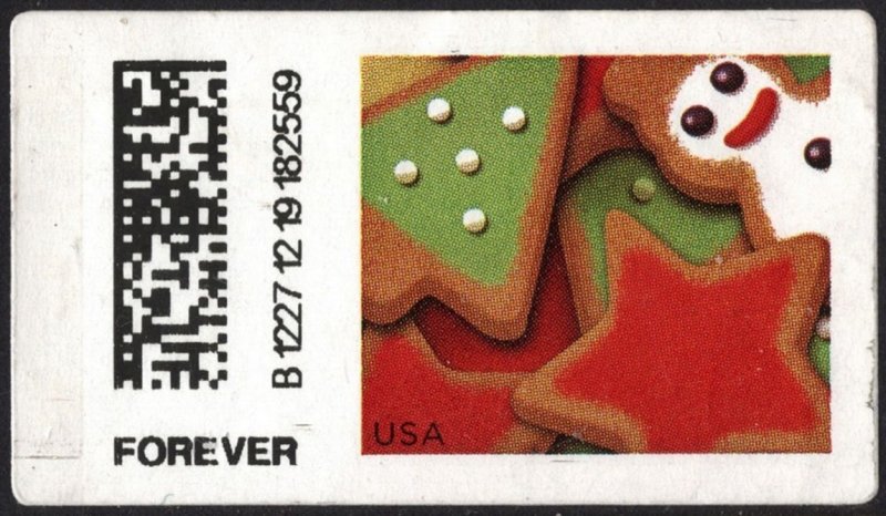 SC#CVP101 Forever Holiday Cookies Computer Vended Postage (2016) Used