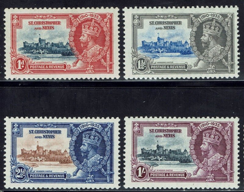 ST CHRISTOPHER & NEVIS 1935 KGV SILVER JUBILEE SET