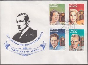 ANTIGUA & BARBUDA Sc# 2013-6 FDC SET of 4 ENTERTAINERS - 100th ANN RADIO