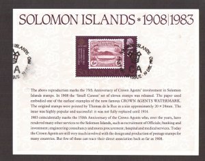 Solomon Islands  #514a  used 1983  sheet communications