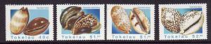 Tokelau-Sc#232-5-unused NH set-Seashells-1996-Marine Life-