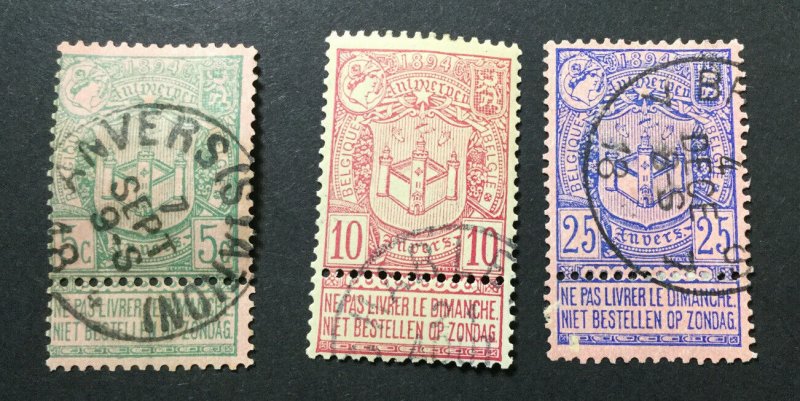 Belgium Sc# 76-78 Complete Set Used CV $6.75