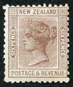 New Zealand SG201a 6d brown 7mm wmk die 2 perf 12 x 11.5 M/Mint Cat 200 pounds