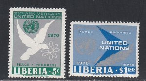 Liberia # 510, C185, U.N. 25th Anniversary, Mint NH, 1/2 Cat