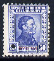 Uruguay 1928 Artigas 50c Printer's sample in blue (issued...