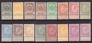 Belgium 1893-1900 Coat of Arms & Leopold Complete Set Mint H #60-75 CV$610