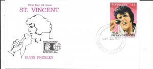 ST. Vincent #1642 $1   Elvis Presley   FDC (U)