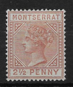 MONTSERRAT SG9 1884 2½d RED-BROWN MTD MINT