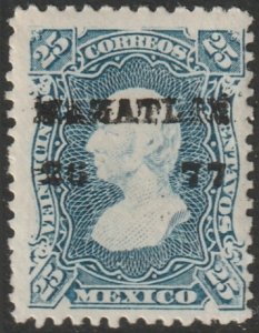 Mexico 1877 Sc 109 MLH* Mazatlan 26 77 overprint