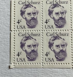 Scott 1847 CARL SCHURZ ￼Sheet of 100 US 4¢ Stamps 1983 NH Corner Selvage Tear