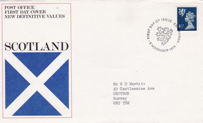 6/11/1974 UK GB FDC - Regionals - Scotland - Edinburgh Special Postmark #A3