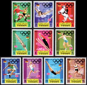 Yemen (Kingdom) Mi #752-761 set/10 mnh - 1969 Summer Olympics Munich 1972