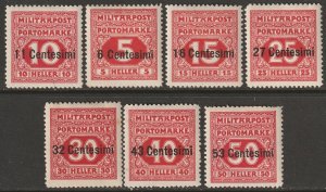 Austria Italian Occ 1918 Sc NJ1-7 postage due complete set MH