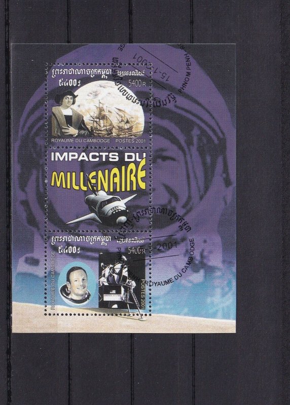 SA19i Cambodia 2001 Millenium - Discoverers used minisheet