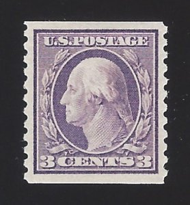 US #445 1914 Violet Type I Wmk 190 Perf 10 Vert Mint OG LH VF SCV $250