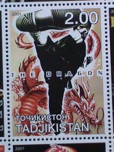 TAJIKISTAN STAMP-2001  BRUCE LEE- MOVIE STAR MNH STAMP SHEET -RARE