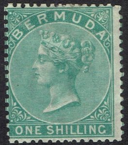 BERMUDA 1865 QV 1/- WMK CROWN CC PERF 14