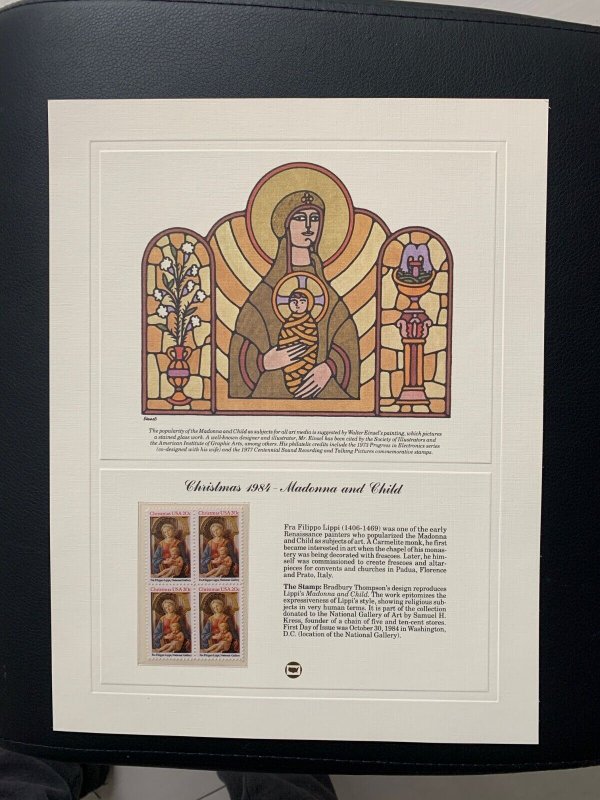 SCOTT 2107 - Christmas 1984 Madonna and child - USPS COMMEMORATIVE STAMP PANEL