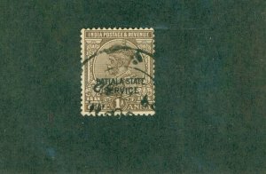 PATIALA INDIAN STATE O42 USED BIN $0.50