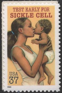 SC#3877 37¢ Sickle Cell Anemia Single (2004) SA