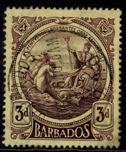 BARBADOS GV SG186, 3d purple/yellow, VERY FINE USED. Cat £20. CDS