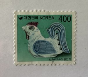 Korea 1993  Scott 1728 used - 400w,  Porcelain rooster water dropper