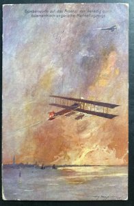 1916 KUK Feldpost Austria Picture Postcard cover To Munich Germany Bombers Scene