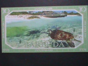 ​BARBUDA -COLLECTIBLE TEN DOLLARS UNCIRCULATED-POLYMAR-NOTE VERY FINE