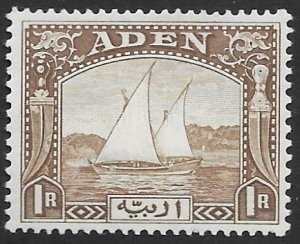 Aden 9  1937   1R  fvf mint  hinged