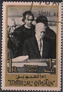 Umm al Qiwain Mi33 (used cto) 1r In Memoriam JFK: Truman, Eisenhower (1965)