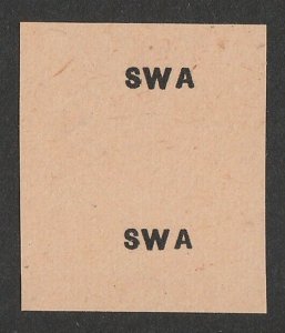 SOUTH WEST AFRICA 1943 SWA overprint only, imperf Proof pair on buff paper.