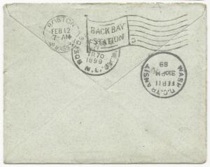 { US Special Delivery Cover Scott #E5 Washington DC February 11, 1899