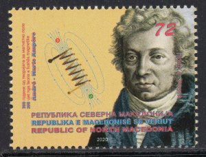 226 - NORTH MACEDONIA 2020 - Magnetic Field Theory by André-Marie Ampère MNH Set