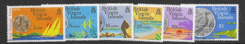 British Virgin Islands 254-59  1973  set 6   VF NH