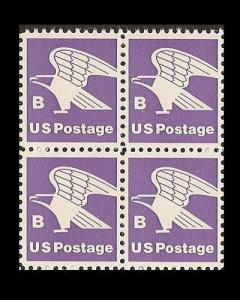 US 1818 Violet Eagle B Rate 18c block (4 stamps) MNH 1981