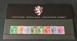 1987 GB Scotland Definitive Presentation Pack No. 10. MNH