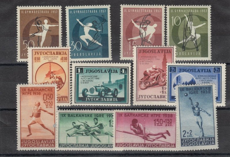 Yugoslavia 1936/57/59 Olympics/Gymnastics/Motor Racing MVLH JK2450