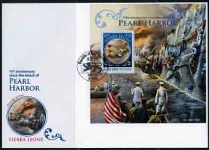 SIERRA LEONE  2016 75th ANNIVERSARY OF THE ATTACK ON PEARL HARBOR S/S FDC