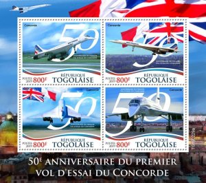 TOGO - 2019 - Concorde First Test Flight - Perf 4v Sheet - Mint Never Hinged