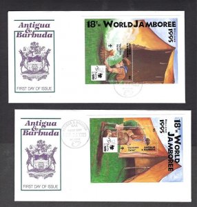 1995 Antigua & Barbuda Scouts World Jamboree SS 'Hurricane Relief' FDC