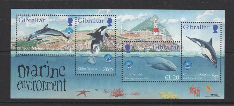 Gibraltar #764  (1998 Year of the Ocean sheet) VFMNH CV $7.25